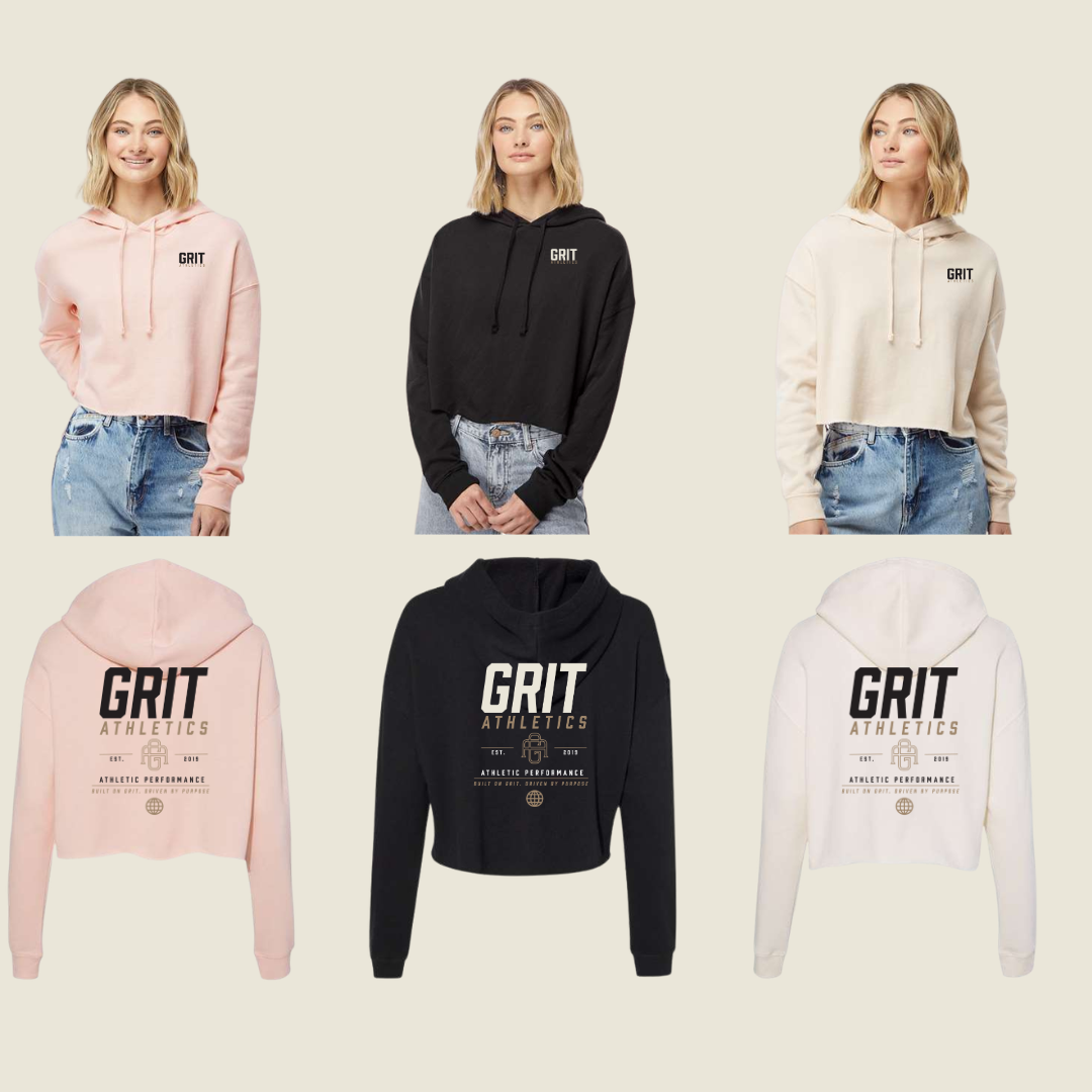 Grit Athletics Women’s Lightweight Crop Hooded Sweatshirt